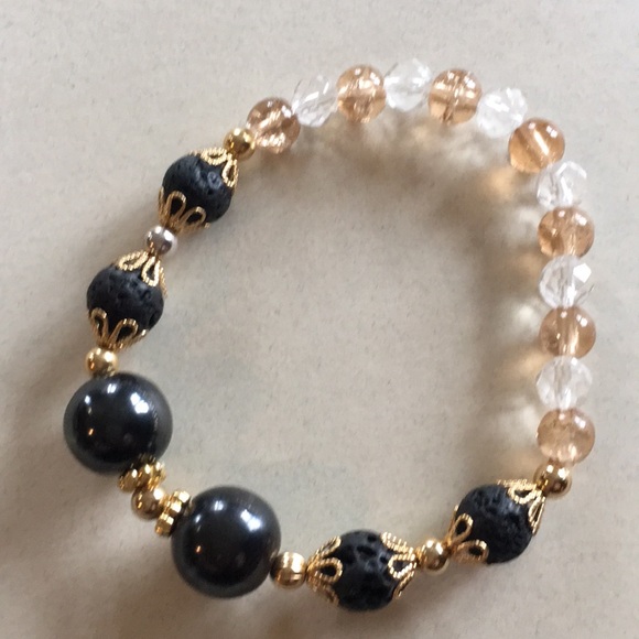 Handmade aromatherapy bracelet w magnetic beads sm - Picture 1 of 2